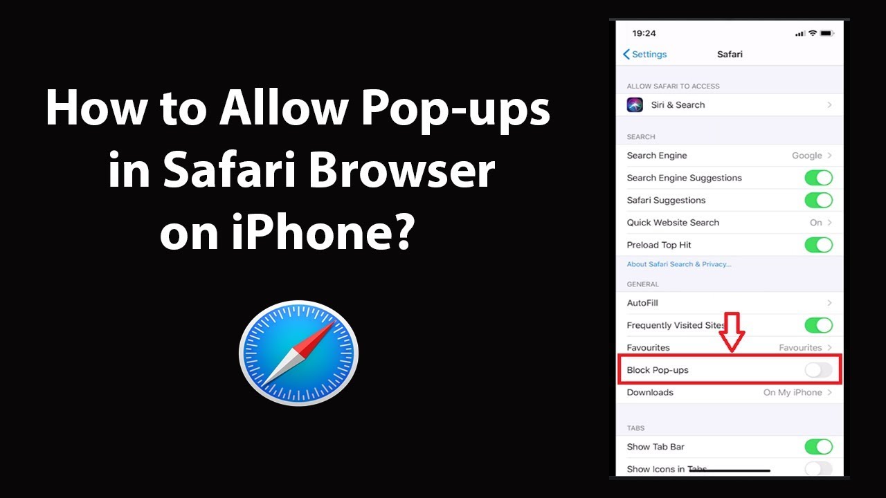 impostazioni browser safari popup