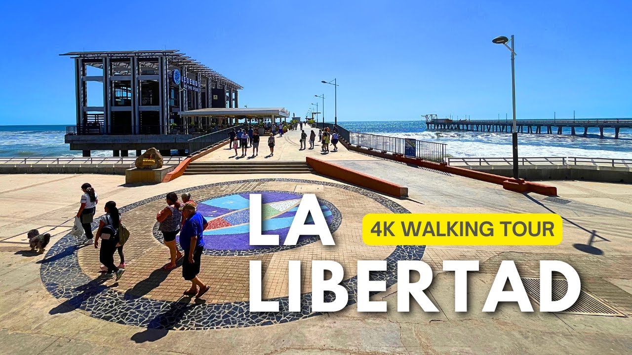La Libertad, El Salvador 🇸🇻 - Relaxing beaches and piers at Puerto de La Libertad - 4K Walking Tour