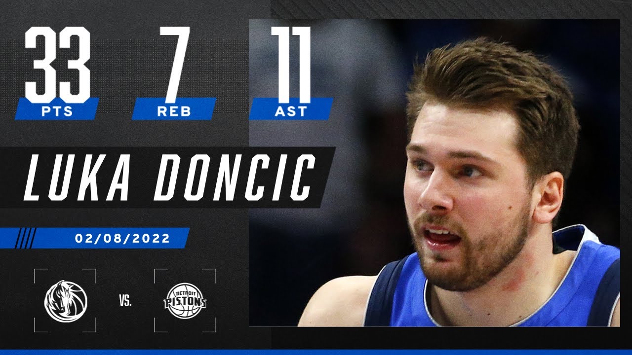 Luka Doncic goes for 33 PTS, 7 REB & 11 AST vs. Pistons 🍿 - YouTube