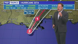 Wednesday 3 pm Tropical Update: Zeta at 110 mph, 1 mph below Cat 3