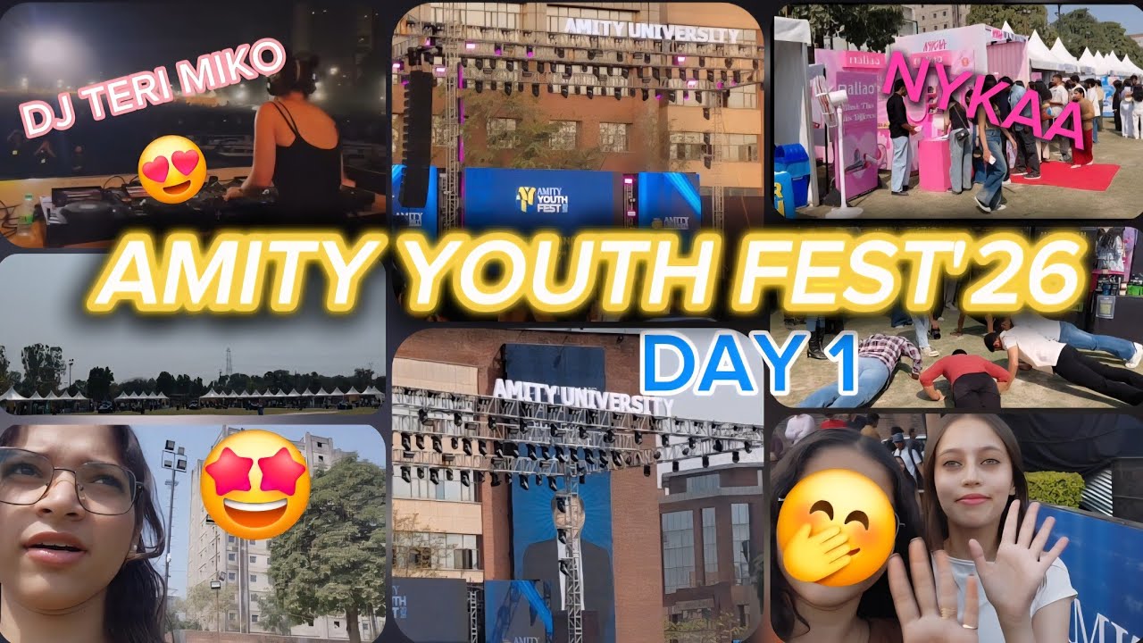 Amity University Noida Fest Day 1 🎉 | Fun Stalls, Dance & DJ Teri Miko Live🔥|| @SrishtiSinghVlogs07