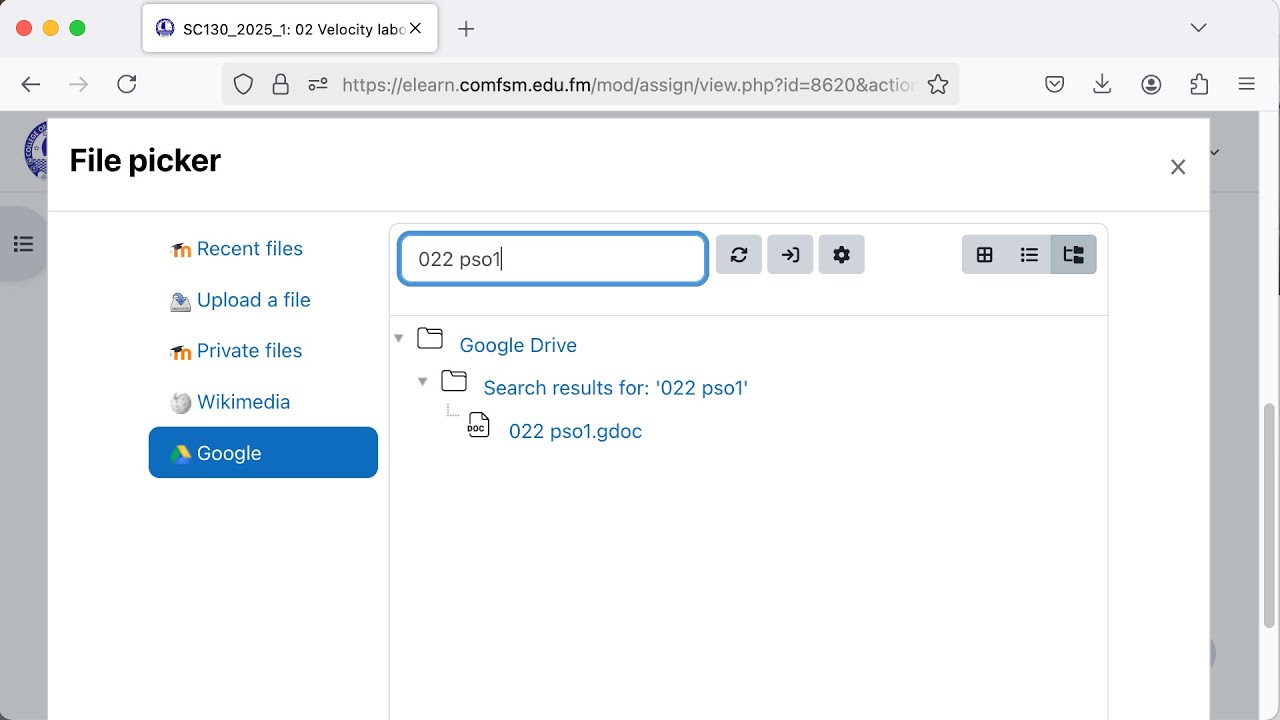 Moodle 4.5 Google Documents assignment laptop/desktop submission ...