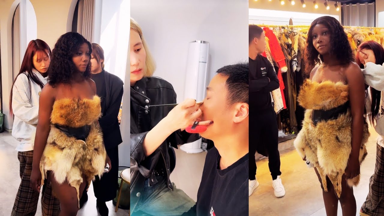 Aiwei tried on a super cool outfit! - YouTube
