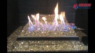 Real Fyre G21 Vent Free Contemporary Burner with Star Fyre and Gold Reflective Fyre Glass