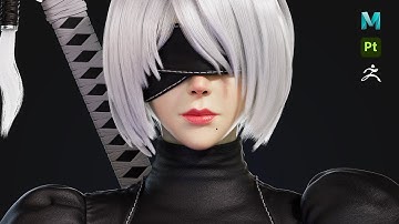 Creating to 2B - Nier Automata | Timelapse (ZBrush + Arnold)