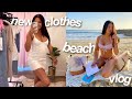 beach day + summer try-on clothing haul (vlog)