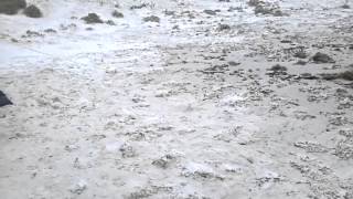 High Tide near tent Padre Island National Seashore
