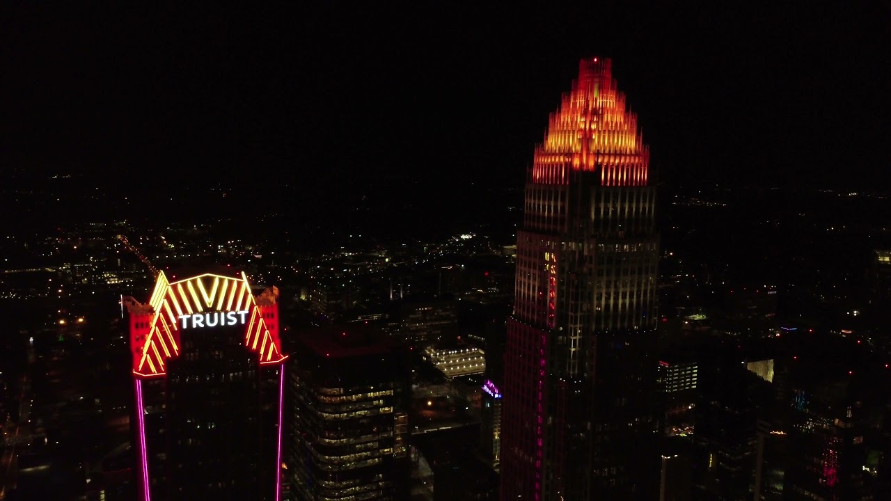 4K UHD Uptown Charlotte Aerial Drone Footage