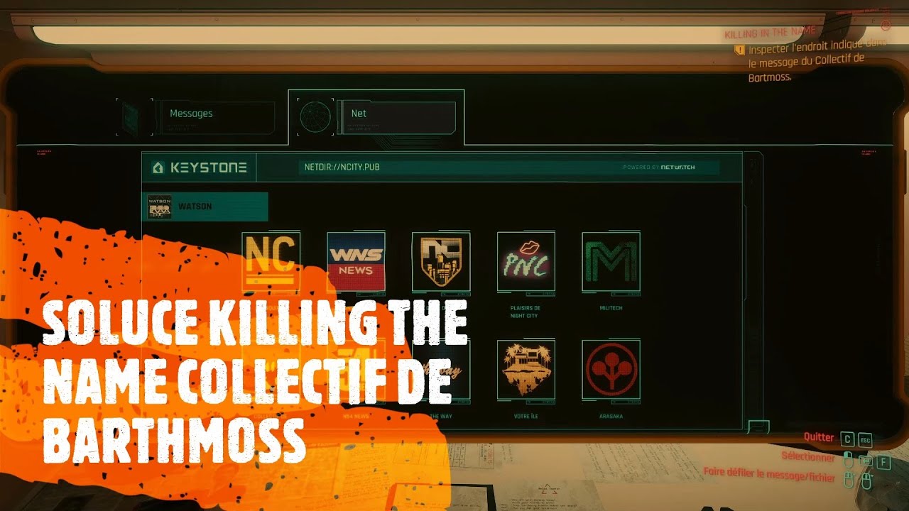 CYBERPUNK 2077 FR : KILLING IN THE NAME LE MESSAGE DU COLLECTIF DE BARTMOSS