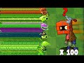 PvZ2 - 30 Random Pair Plants vs 100 Brickhead Zombie - Which Plant Team &#39;is Strongest?