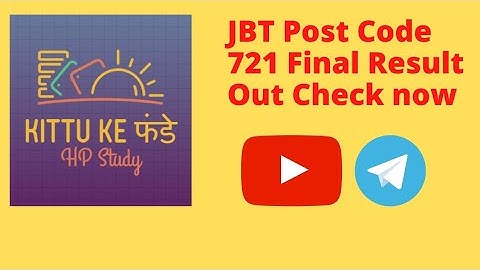 Final result of JBT| Post Code 721| Waiting panel and Cut Off Marks | Check now.