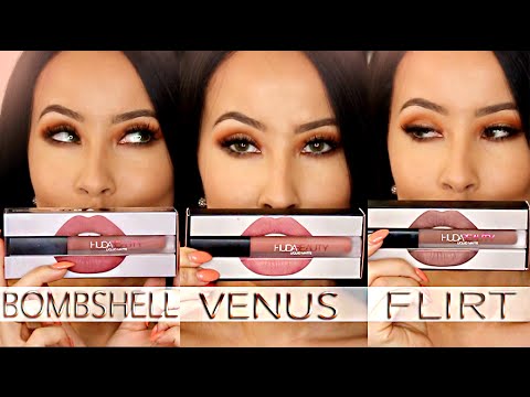 Kylie lip liner vs. huda beauty flirt, huda beauty bombshell, huda beau...