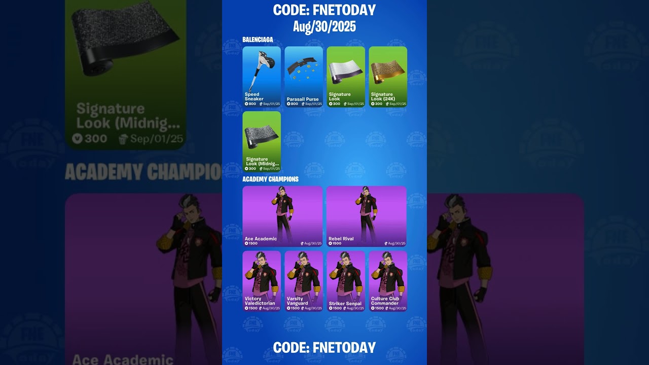 August 30 Fortnite Daily Shop
