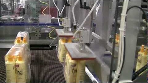 Continuous  Motion Shrink Bundler Wrapping Bottles