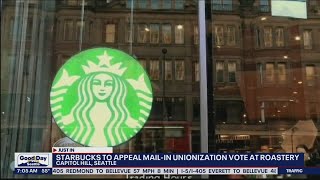 Starbucks to appeal mail-in unionization vote at the Seattle roastery | FOX 13 Seattle