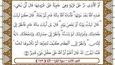 سورة البقرة الأية 259  بصوت الشيخ على جابر