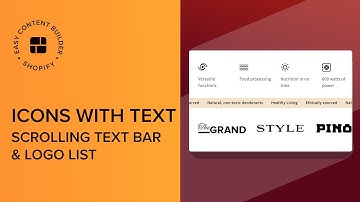 Creating Text Column w/ Icons, Scrolling Text Bar, Scrolling Logo List in Shopify | Shopify Sections