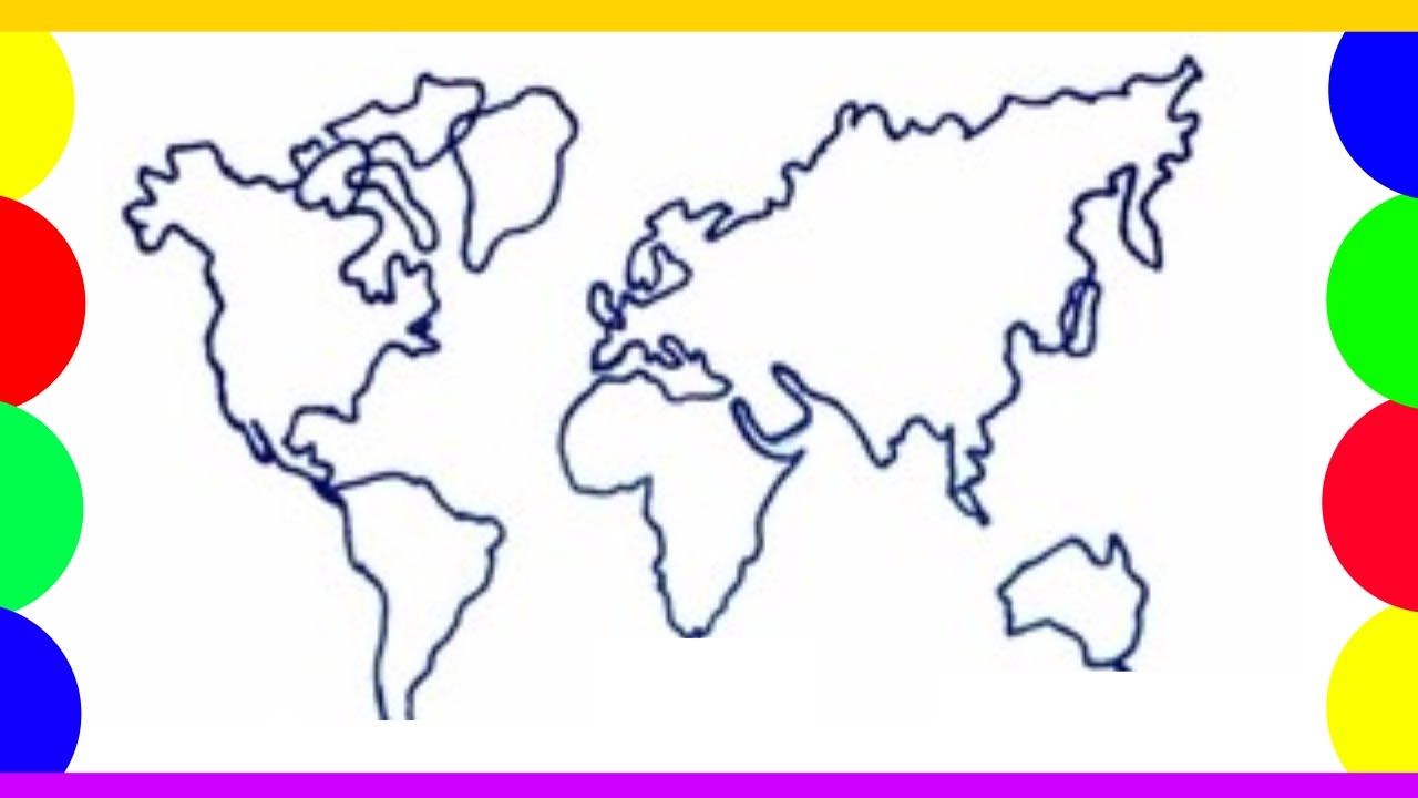 World map outline World map art World map