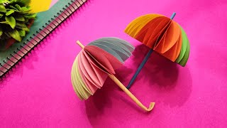 How to make a cute umbrella using paper | Easy umbrella using paper #papercraft #paperumbrella