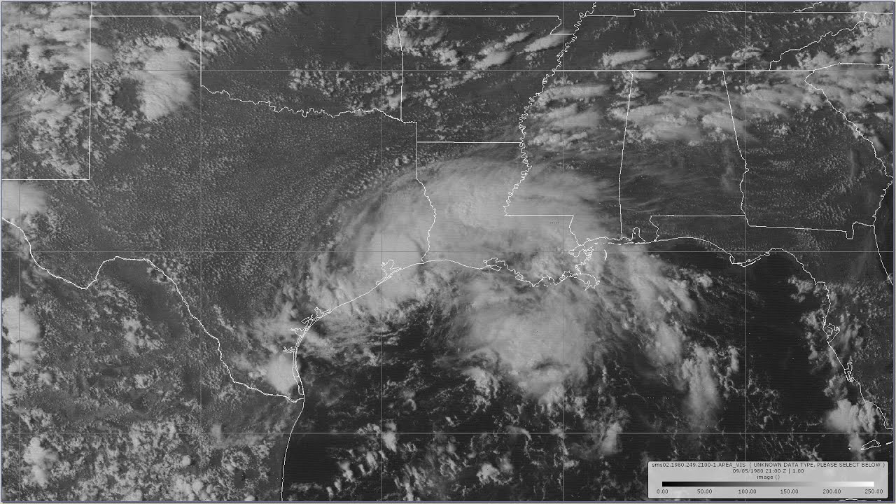 1980 Danielle - 1 Kilometer Resolution Visible Satellite Imagery Animation (HD 1920x1080)