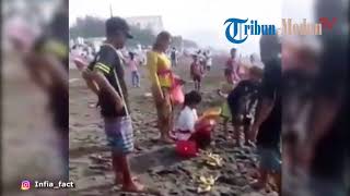 VIRAL, Beberapa Pria Ganggu Ritual Keagamaan di Pantai Bali