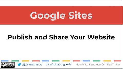 Google Sites - Publish and Share your Website