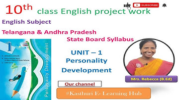 10th class English unit 1 project work  personality development | Telangana & Andhra Pradesh