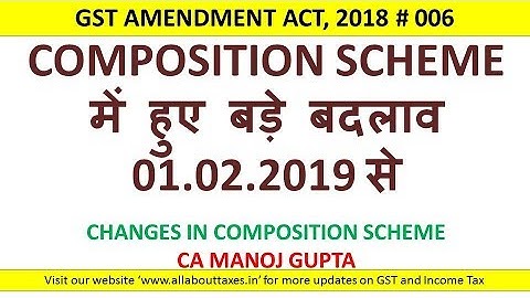 CHANGES IN COMPOSITION SCHEME FROM 01.02.2019 !!! CA MANOJ GUPTA!!!
