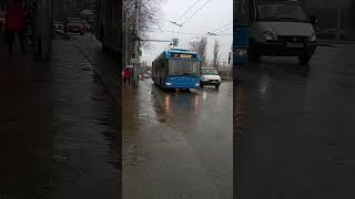 Одним Весенним Дождливым Днём... Троллейбус Бкм-321 2295, Маршрут 7, Остановка Сниим, Город Саратов.