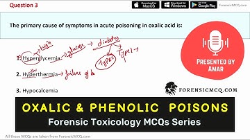 Oxalic & Phenol Poisoning Questions | Important Forensic Toxicology 5000 MCQ NTA UGC NET & CUET PG