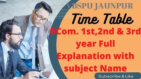 Veer Bahadur Singh Purvanchal University JAUNPUR Time Table