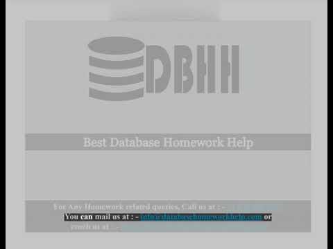 Database Homework Help