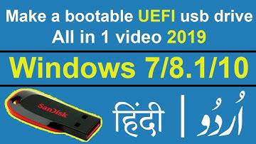 How to Make\Create a bootable UEFI usb drive of windows 7\8.1\10 Fast&Easy in Hindi | Urdu Tutorial