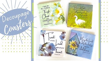 Decoupage a Ceramic Tile to Make a Coaster Two Ways - Beginner Tutorial - DIY Home Decor Project
