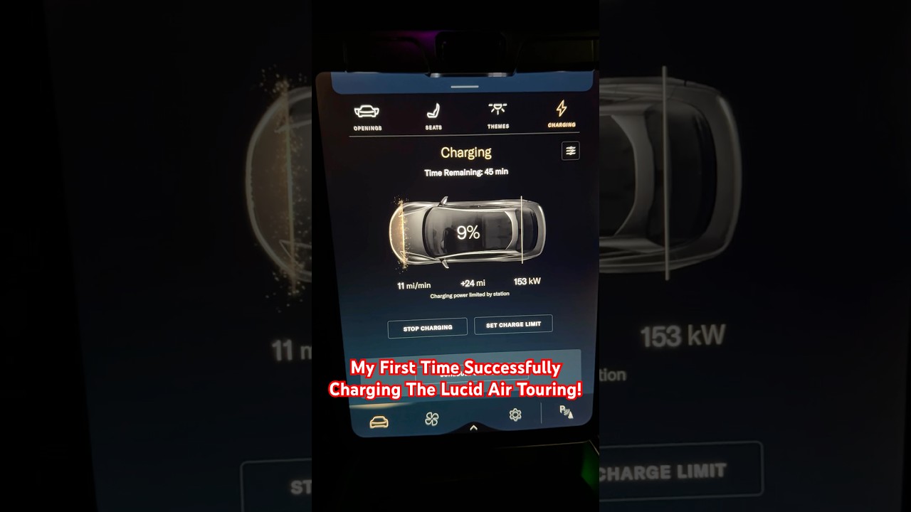 My First Time Successfully Charging The Lucid Air Touring!