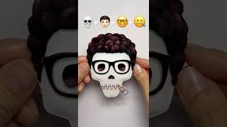 💀+🧑🏻‍🦱+🤓+🤐 이모지 믹스(Emoji Mixing) #실리콘테이프