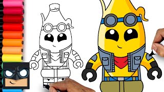 how to draw lego peely fortnite
