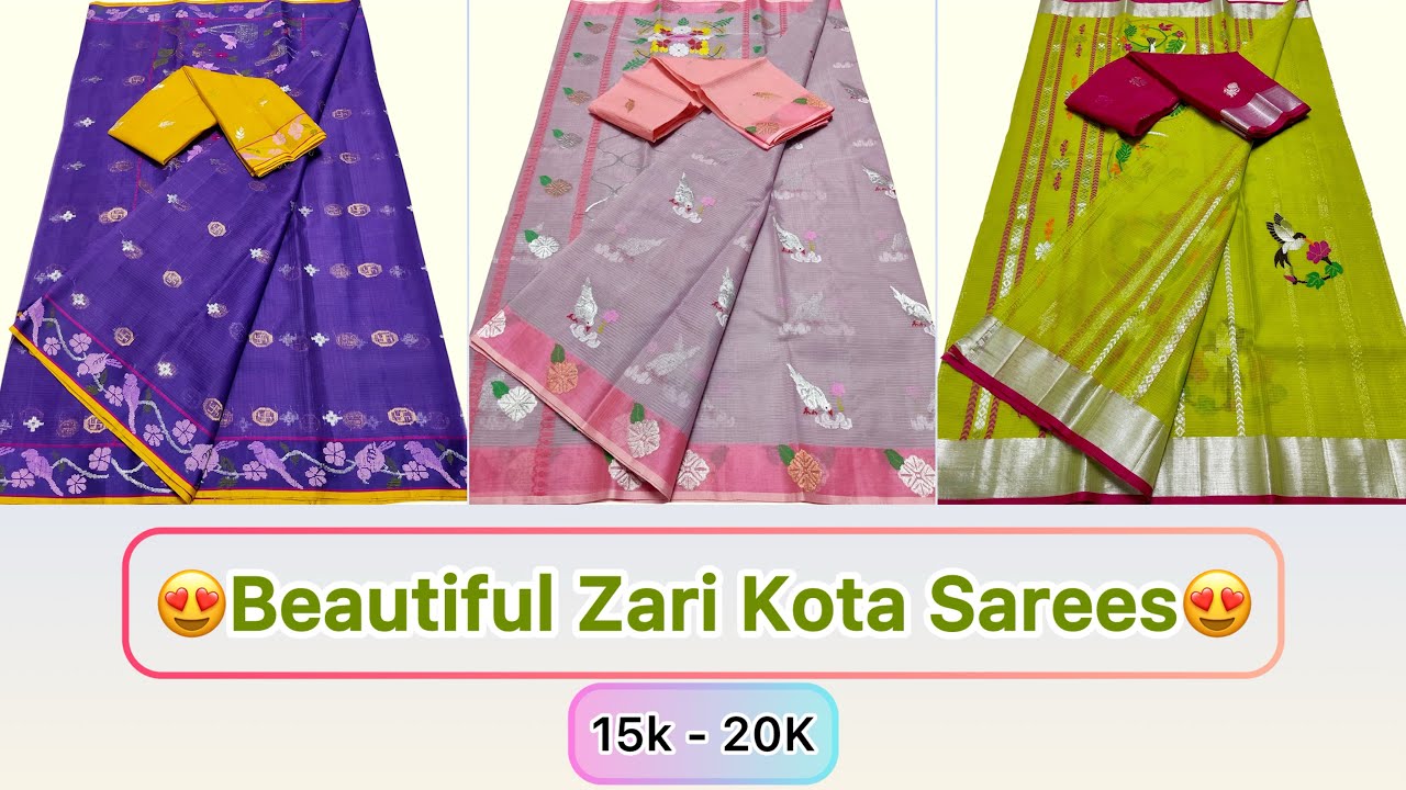 Beautiful 22 Pure Zari Kota Sarees | 9509611499 | #zarikotasarees #kotasarees #trendingsarees #viral