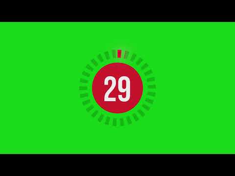 30 Seconds Timer Green Screen | Countdown with Alarm | No Copyright