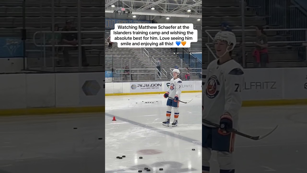 #1 Draft Pick Matthew Schaefer is happy as he participates in New York Islanders training camp!