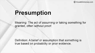 Presumption Meaning
