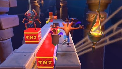 Crash Bandicoot: On the Run! - Temple Ruins Challenges - Destroy Spiders, Break Crates, Time Trial