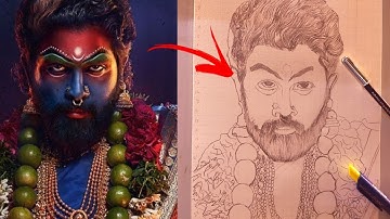 Pushpa 2 drawing || Part 1 || Allu Arjun || outline tutorial ||