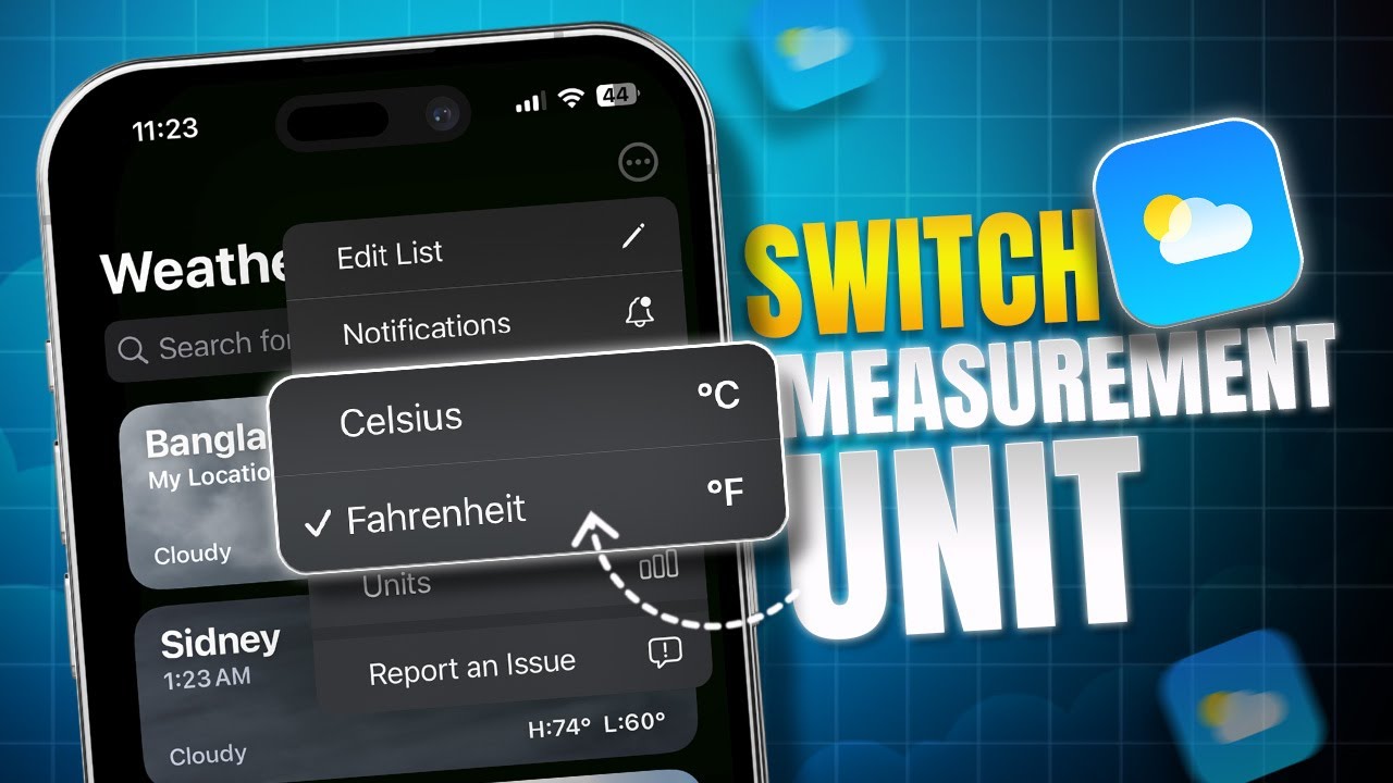 How to Switch Measurement Units in Weather App on iOS | Change Weather ...
