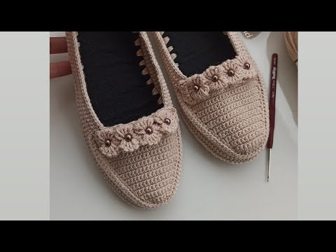 37_38 no keçe taban üzerine yeni model babetim #crochetshoes  #pinterest #handmade