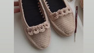 37_38 no keçe taban üzerine yeni model babetim #crochetshoes  #pinterest #handmade