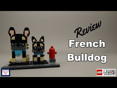 YouTube thumbnail: LEGO BrickHeadz French Bulldog review set 40544