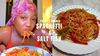 Jamaican Spaghetti & Saltfish Recipe | Quick & Flavorful Meal @magicfinger_meals