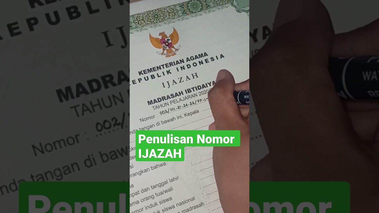 Menulis Nomor IJAZAH #shorts #munulisijazah