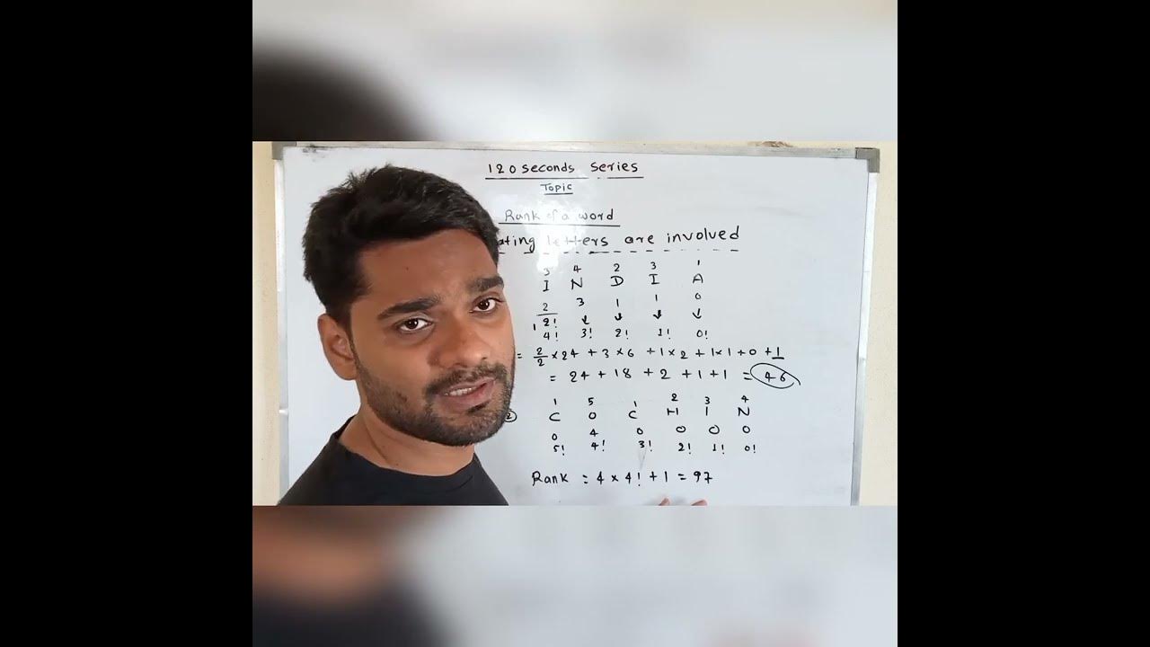 Shortcuts Permutations and Combinations Rank of a word YouTube